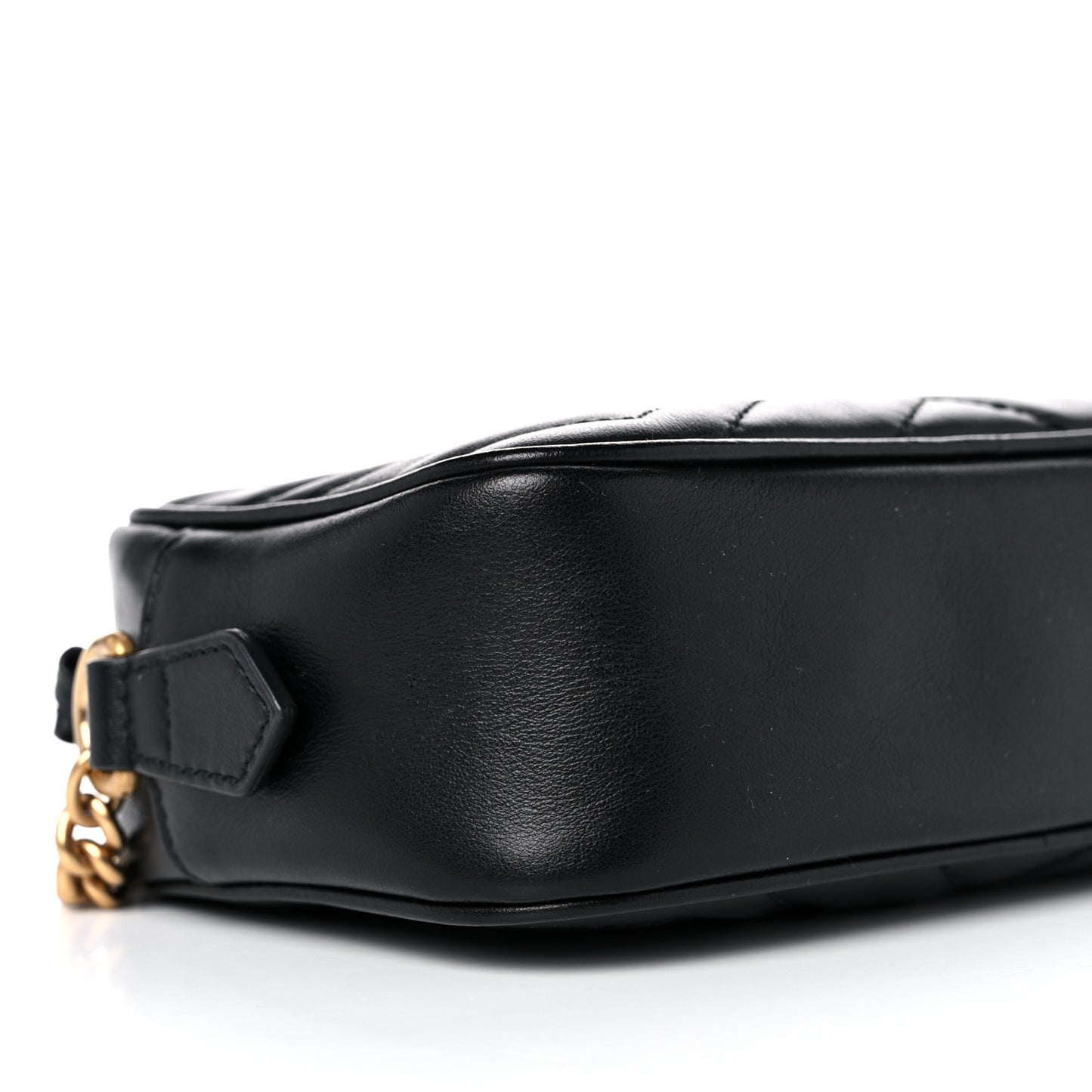 Calfskin Matelasse Mini GG Marmont Chain Shoulder Bag Black
