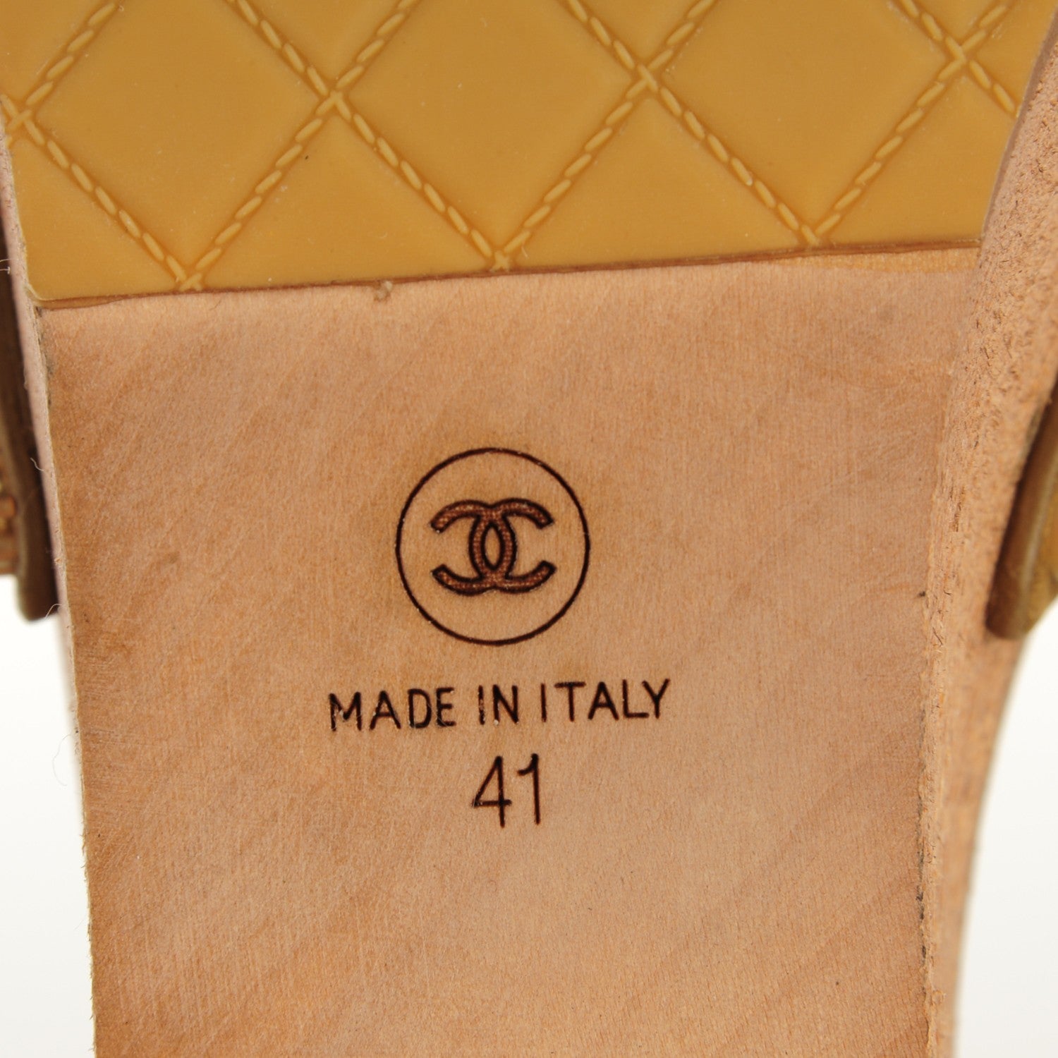 Chanel Suede Wooden Studded Platform Sandals 41 Brown 7 of 8