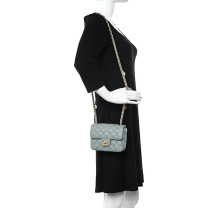 Chanel Lambskin Quilted Casino Chips Mini Square Flap Grey 2 of 12