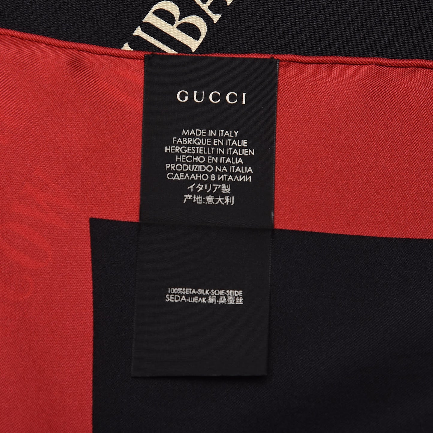 Silk Gucci Multiworld Square Scarf Black Multicolor