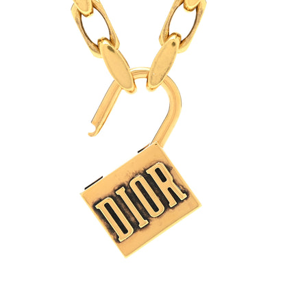 Christian Dior Metal Lucky Locket Choker Necklace Aged Gold 6 of 6