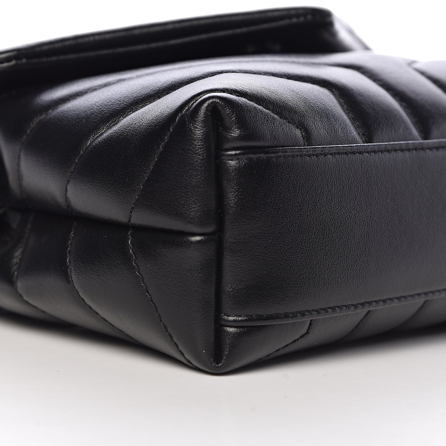 Calfskin Y Quilted Monogram Toy Loulou Crossbody Bag Black