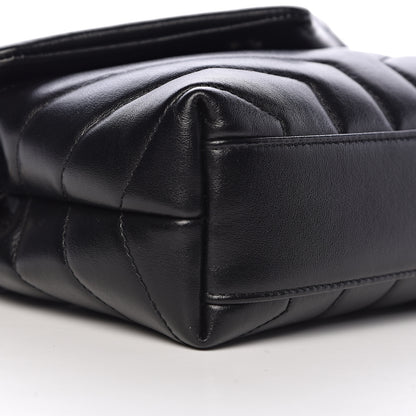 Saint Laurent Calfskin Y Quilted Monogram Toy Loulou Crossbody Bag Black 11 of 13