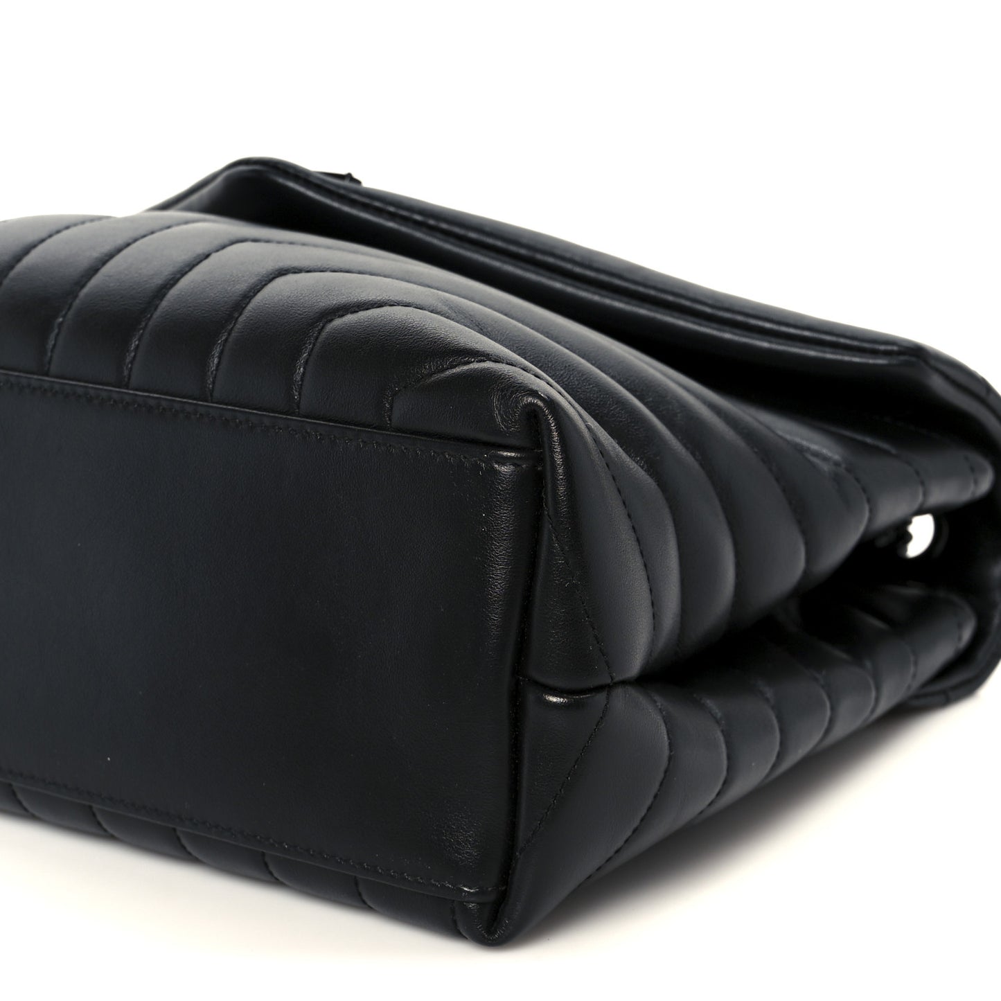 Calfskin Y Quilted Monogram Monochrome Medium Loulou Chain Satchel Black