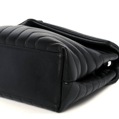 Saint Laurent Calfskin Y Quilted Monogram Monochrome Medium Loulou Chain Satchel Black 11 of 11