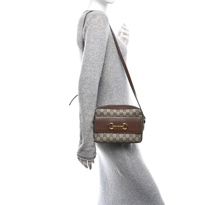 Gucci GG Supreme Monogram Small Horsebit 1955 Shoulder Bag Beige Brown Sugar 2 of 12