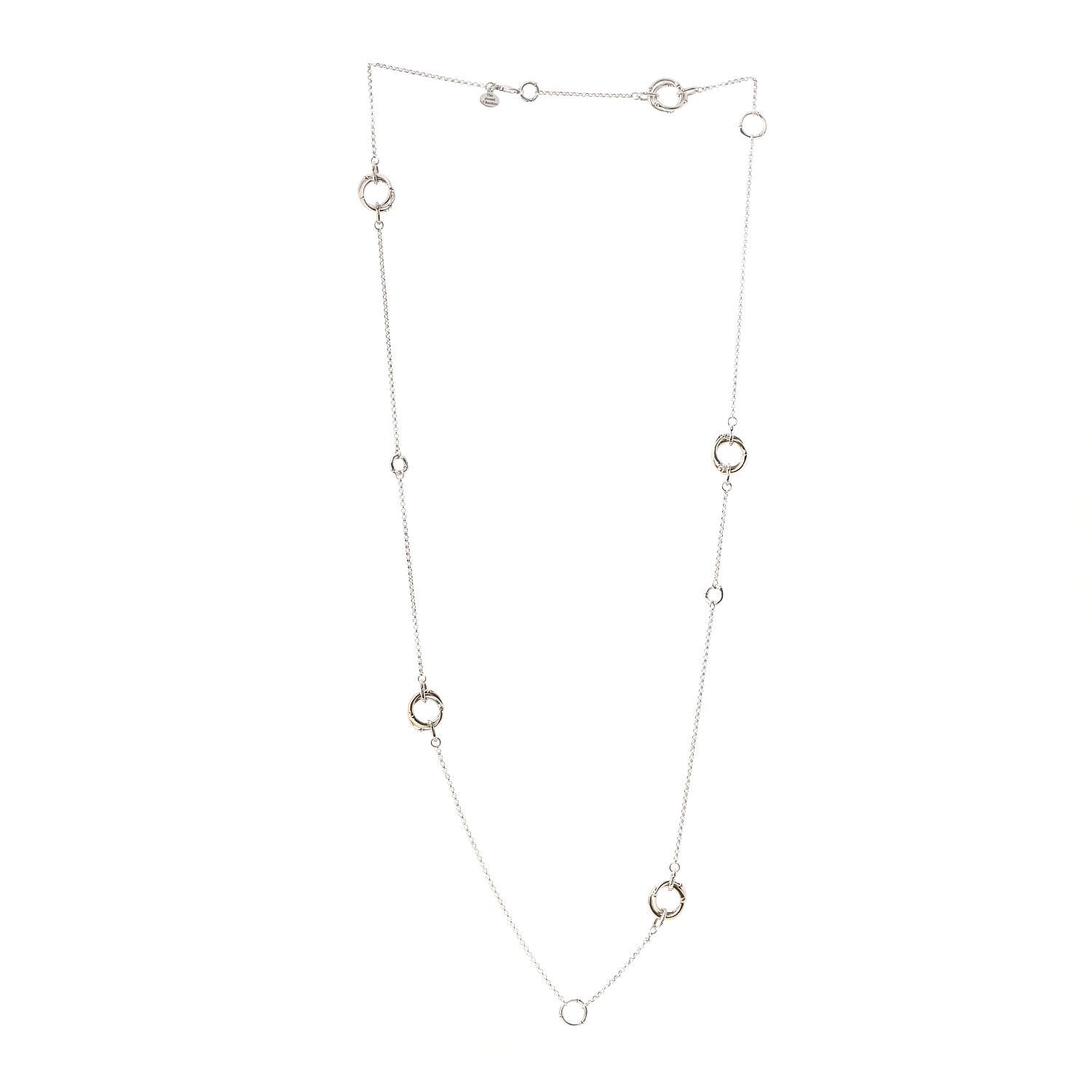 John Hardy Sterling Silver 18K Yellow Gold Bamboo Sautoir Necklace 3 of 5