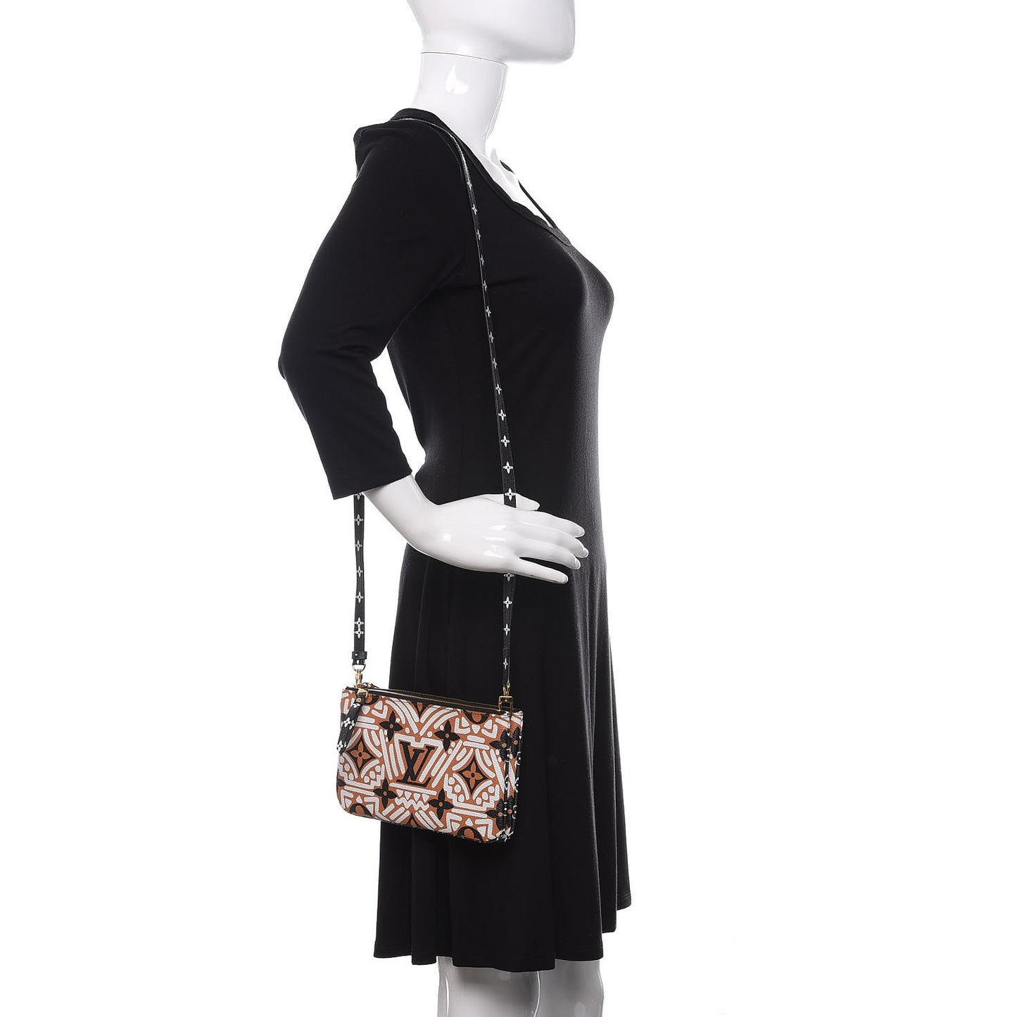 Monogram Giant Crafty Double Zip Pochette Creme Caramel