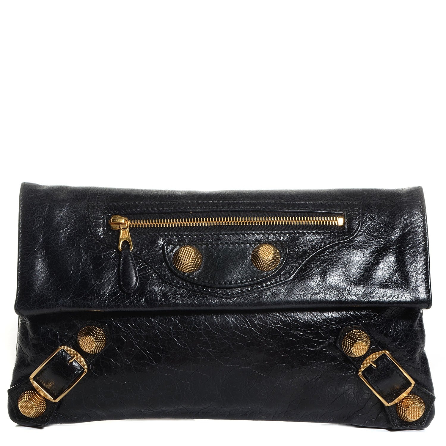 Balenciaga Agneau Giant 21 Gold Hardware Envelope Clutch Black 1 of 10