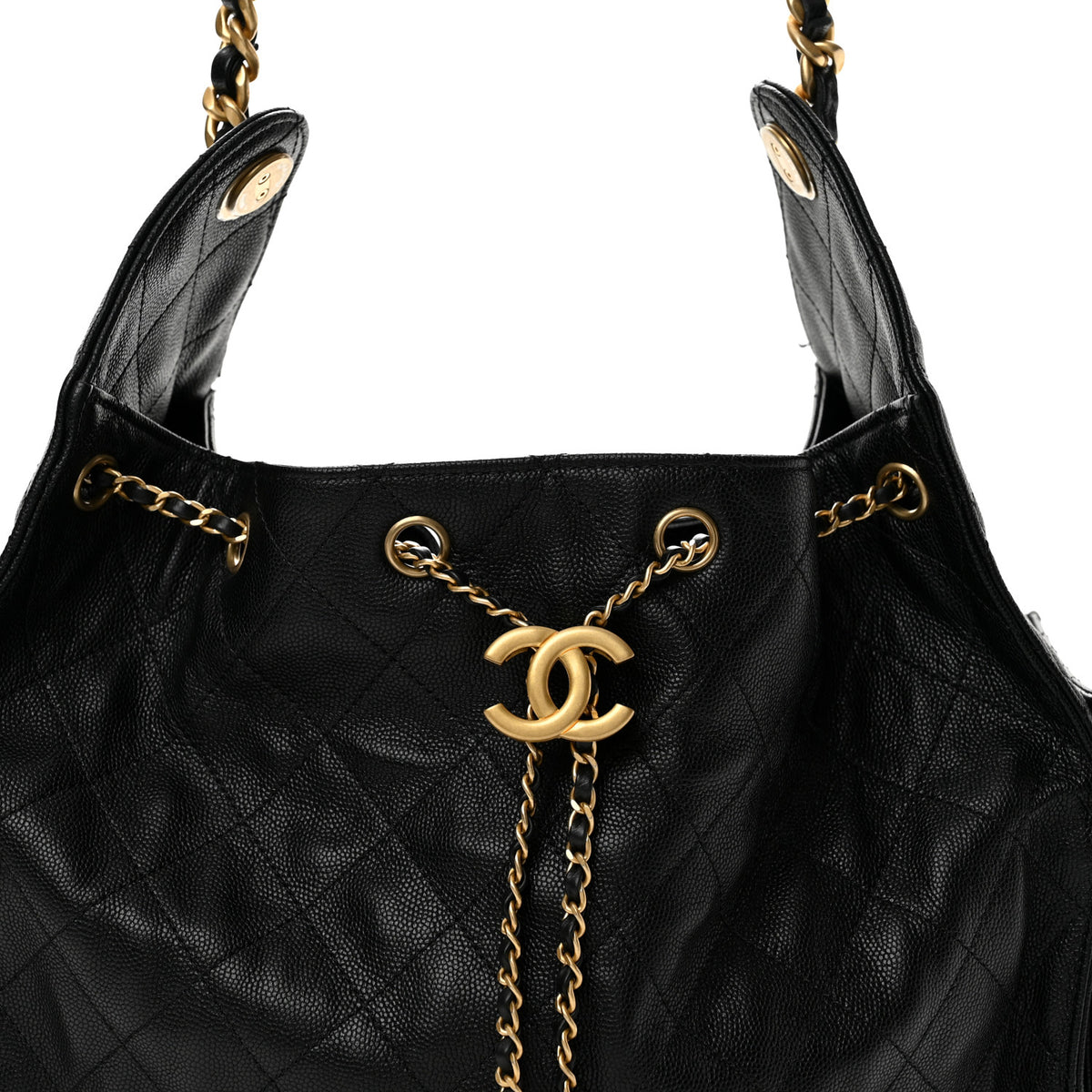Caviar Quilted Medium Chanel 25 Handbag Black