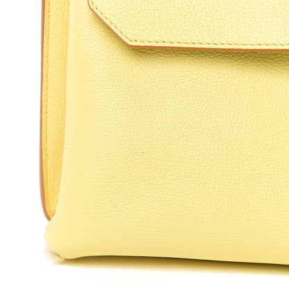 MCM Pebbled Calfskin Medium Milla Backpack Custard Yellow 7 of 10