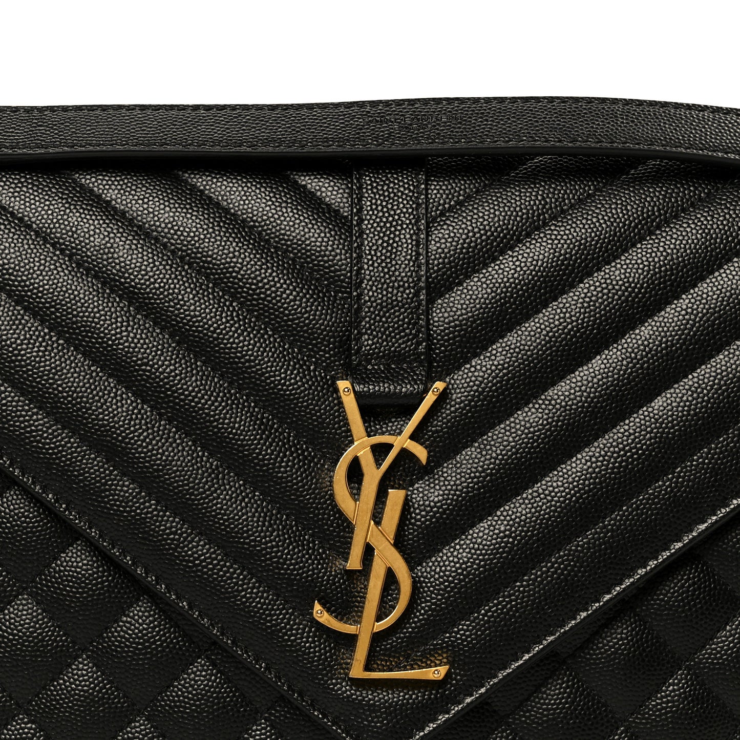 Grain De Poudre Textured Mixed Matelasse Large Triquilt Monogram Satchel Black