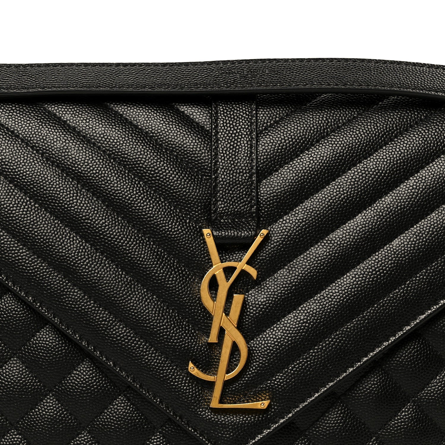 Saint Laurent Grain De Poudre Textured Mixed Matelasse Large Triquilt Monogram Satchel Black 9 of 11
