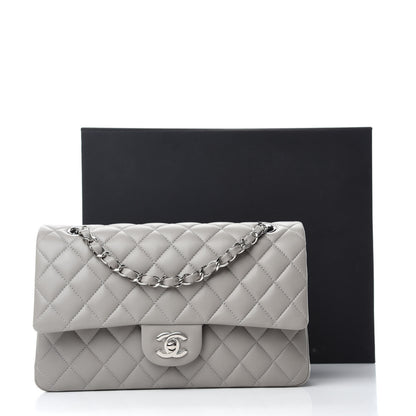 Chanel Lambskin Quilted Medium Double Flap Grey 11 of 11