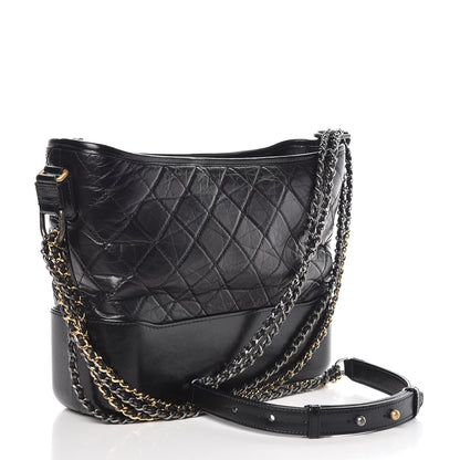 Chanel Aged Calfskin Quilted Medium Gabrielle Hobo Black 3 of 10