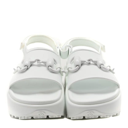 Gucci Soft Rubber Horsebit Touch Womens Strapped Sandals 36 Great White 3 of 10