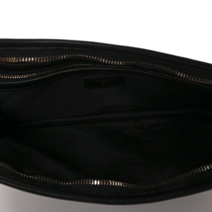 Chanel Tweed PVC Lambskin Large Pouch Black 5 of 9