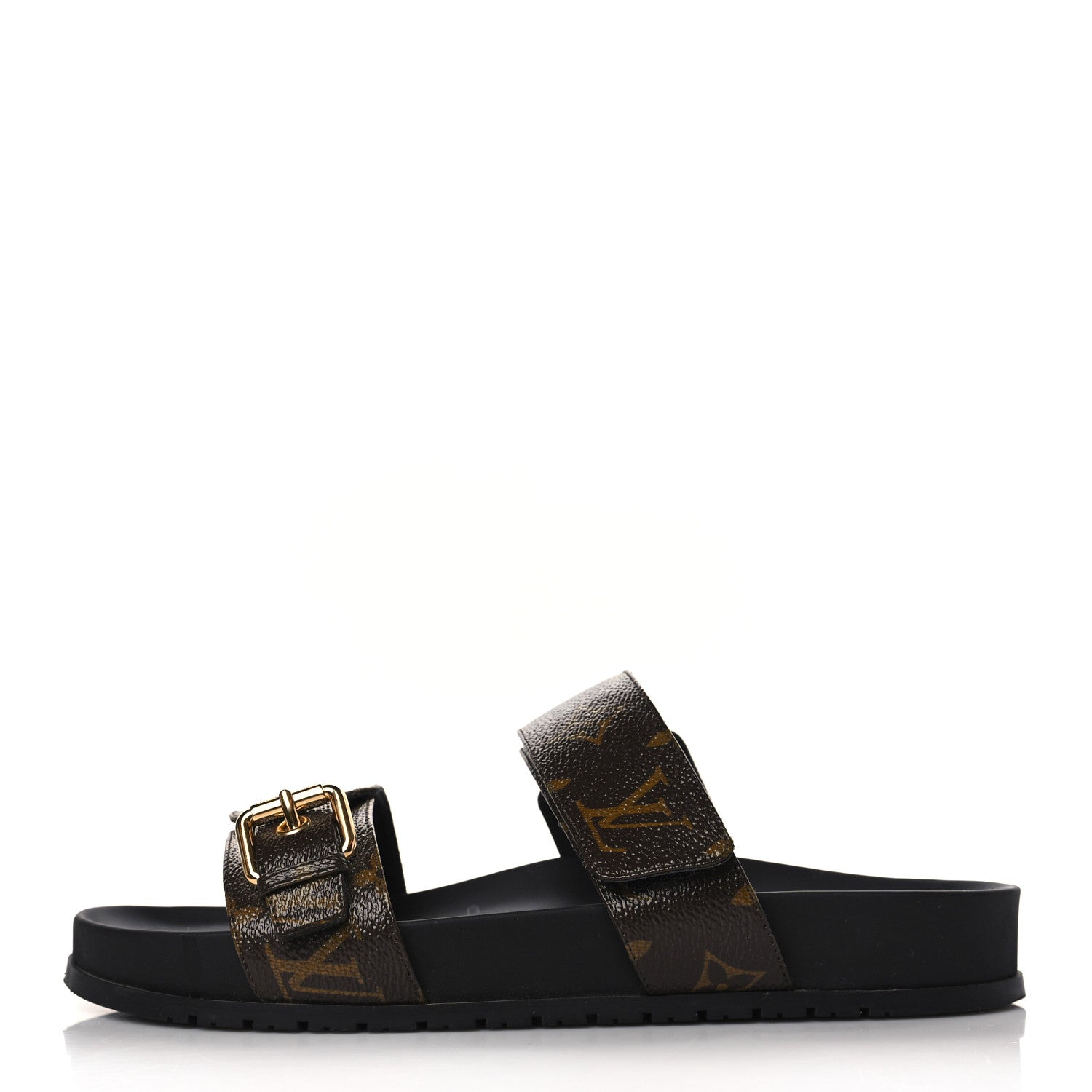 Louis Vuitton Patent Monogram Bom Dia Flat Mule Sandals 39 Black 1 of 8