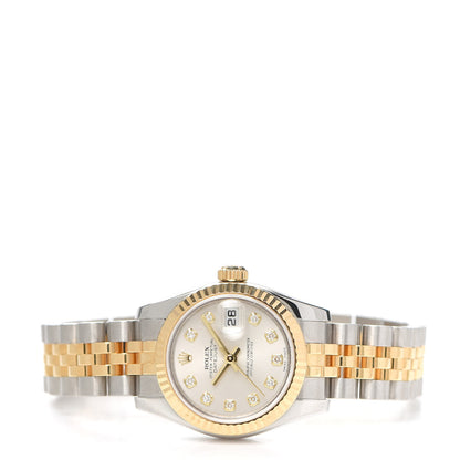 Rolex Stainless Steel 18K Yellow Gold Diamond 26mm Oyster Perpetual Datejust Watch Silver 179173 2 of 5