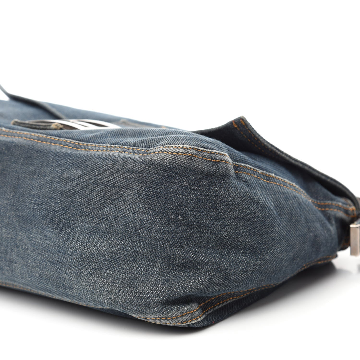 Fendi Denim Mama Baguette Blue 7 of 9