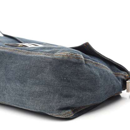 Fendi Denim Mama Baguette Blue 7 of 9