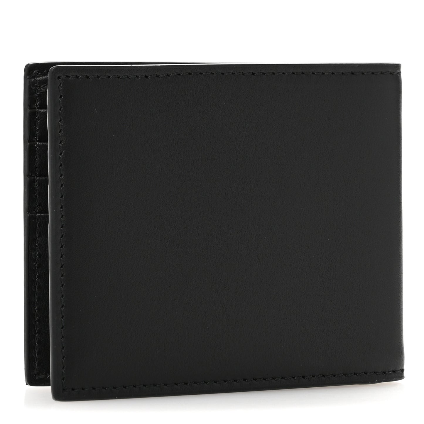 Plutone Calfskin Logo Bi-Fold Wallet Black
