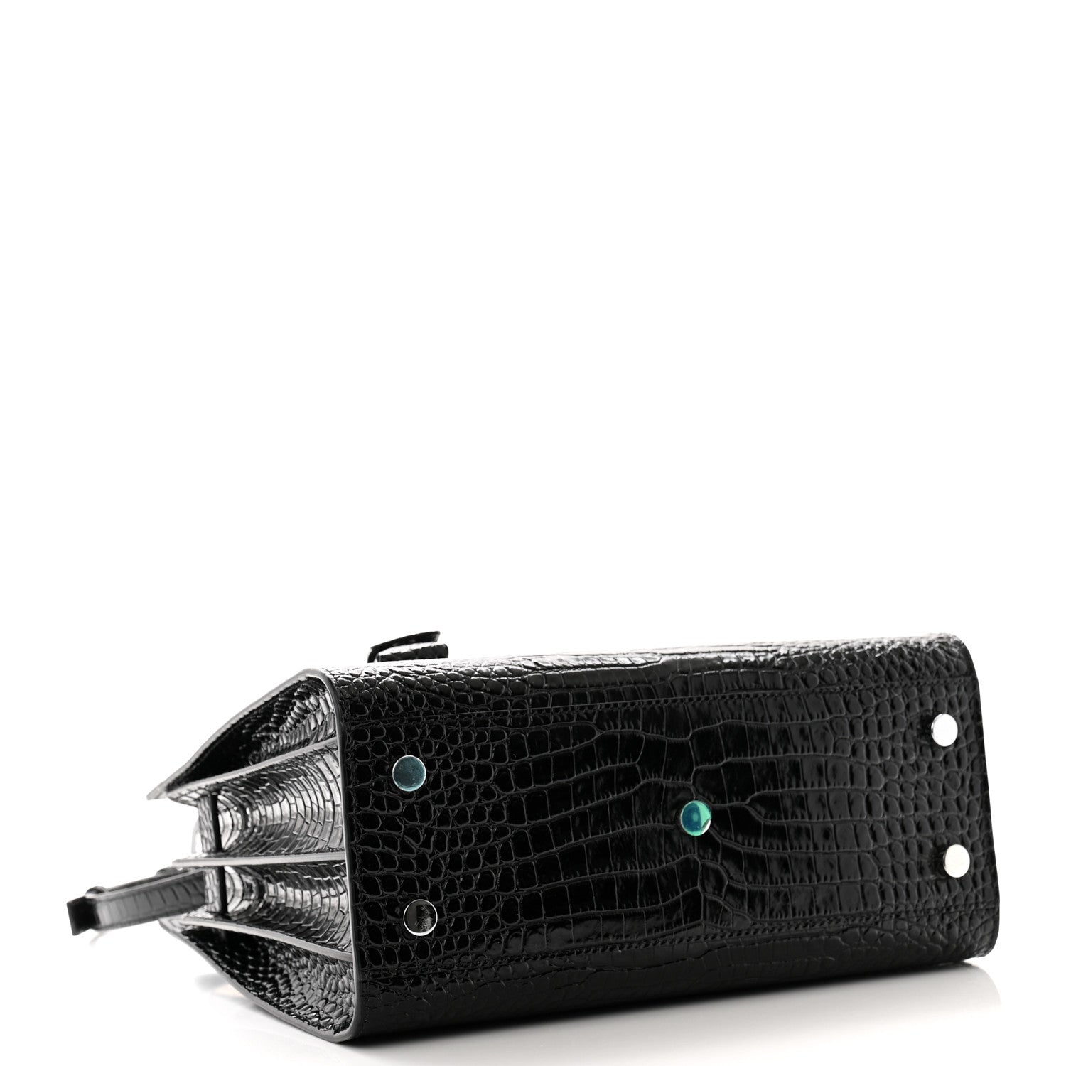Saint Laurent Calfskin Crocodile Embossed Baby Sac De Jour Black 4 of 9