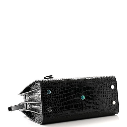 Saint Laurent Calfskin Crocodile Embossed Baby Sac De Jour Black 4 of 9