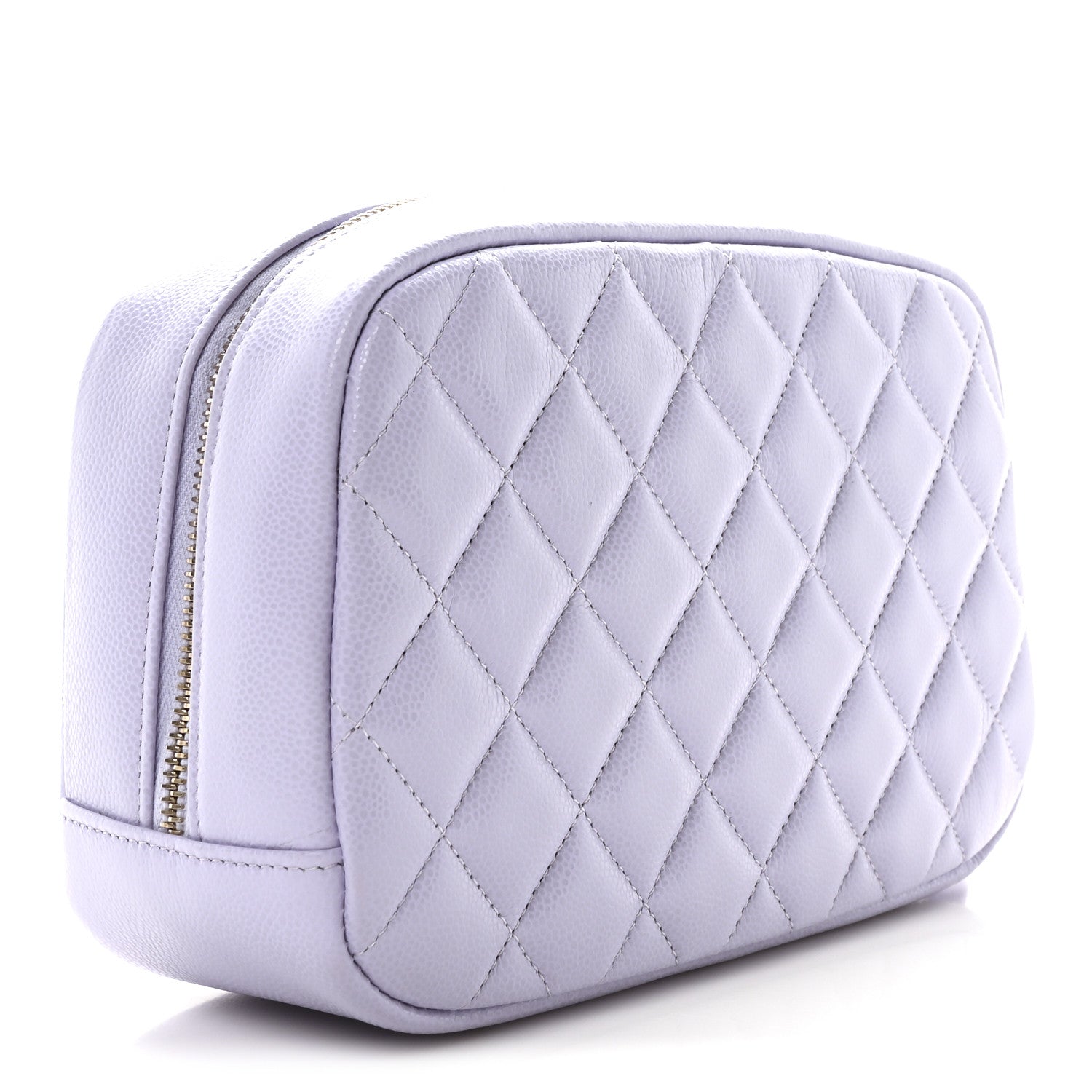 Chanel Caviar Quilted Medium Curvy Pouch Cosmetic Case Light Purple 3 of 11