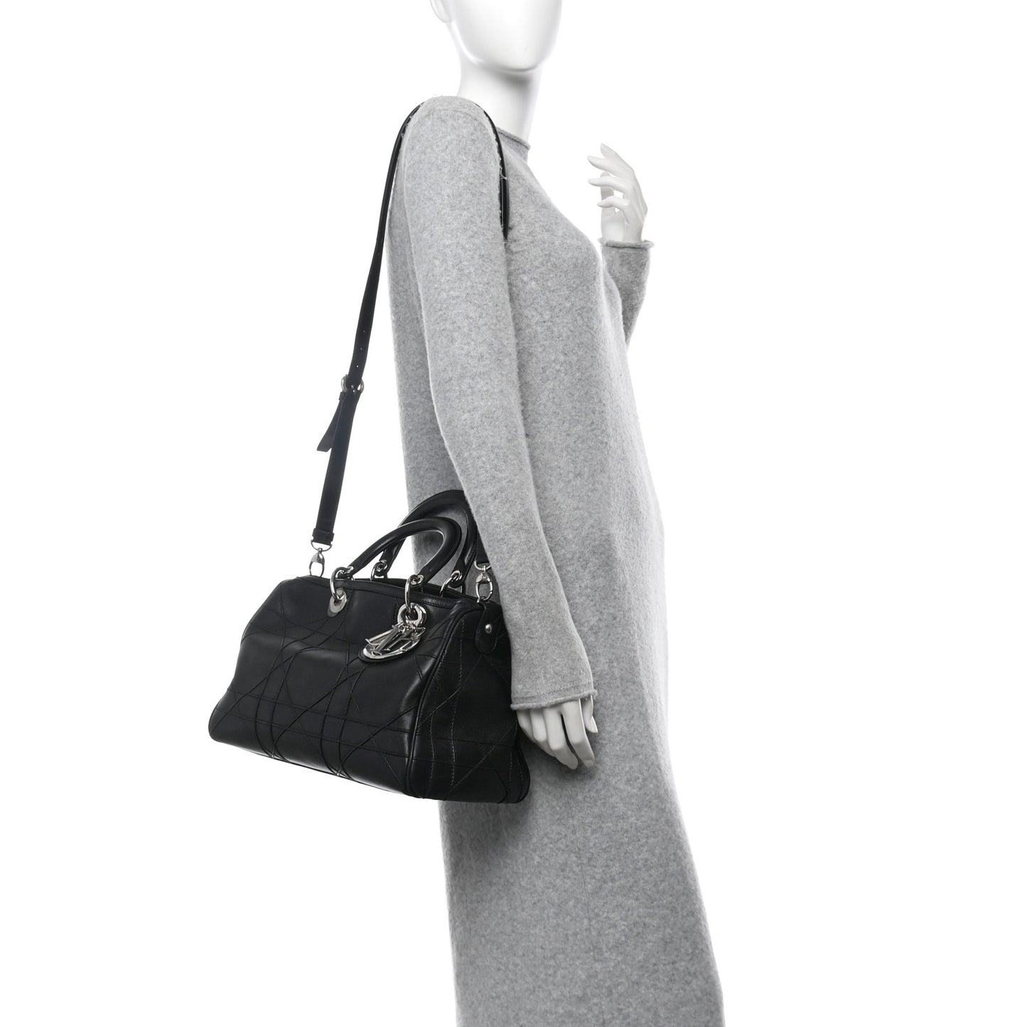 Lambskin Cannage Granville Polochon Black