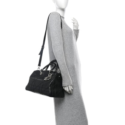 Christian Dior Lambskin Cannage Granville Polochon Black 2 of 13