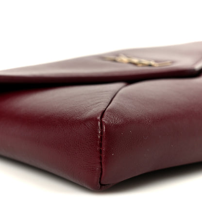 Saint Laurent Shiny Calfskin Small Cassandre Chain Pouch Dark Ruby 8 of 9