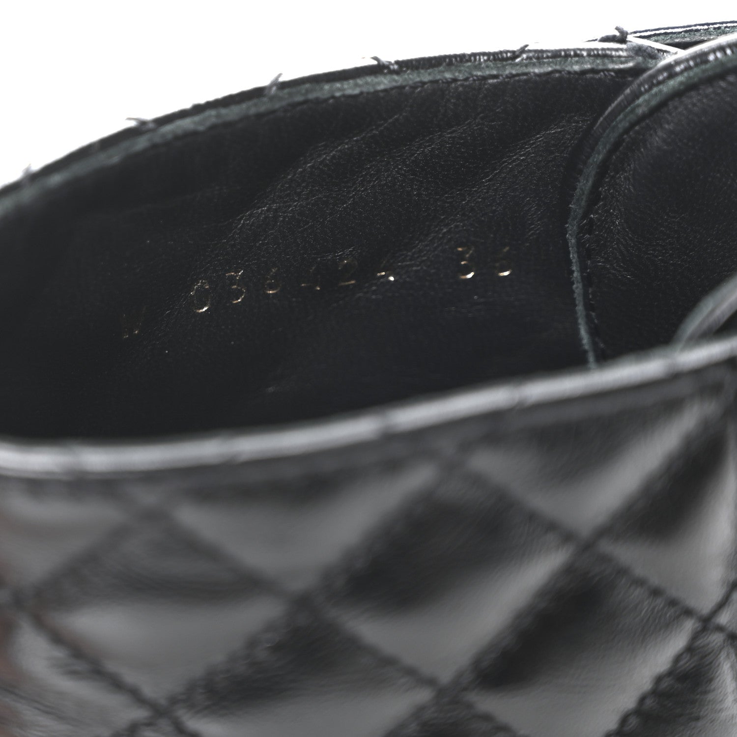Chanel Shiny Calfskin Quilted Lace Up Combat Boots 36 Black 9 of 10