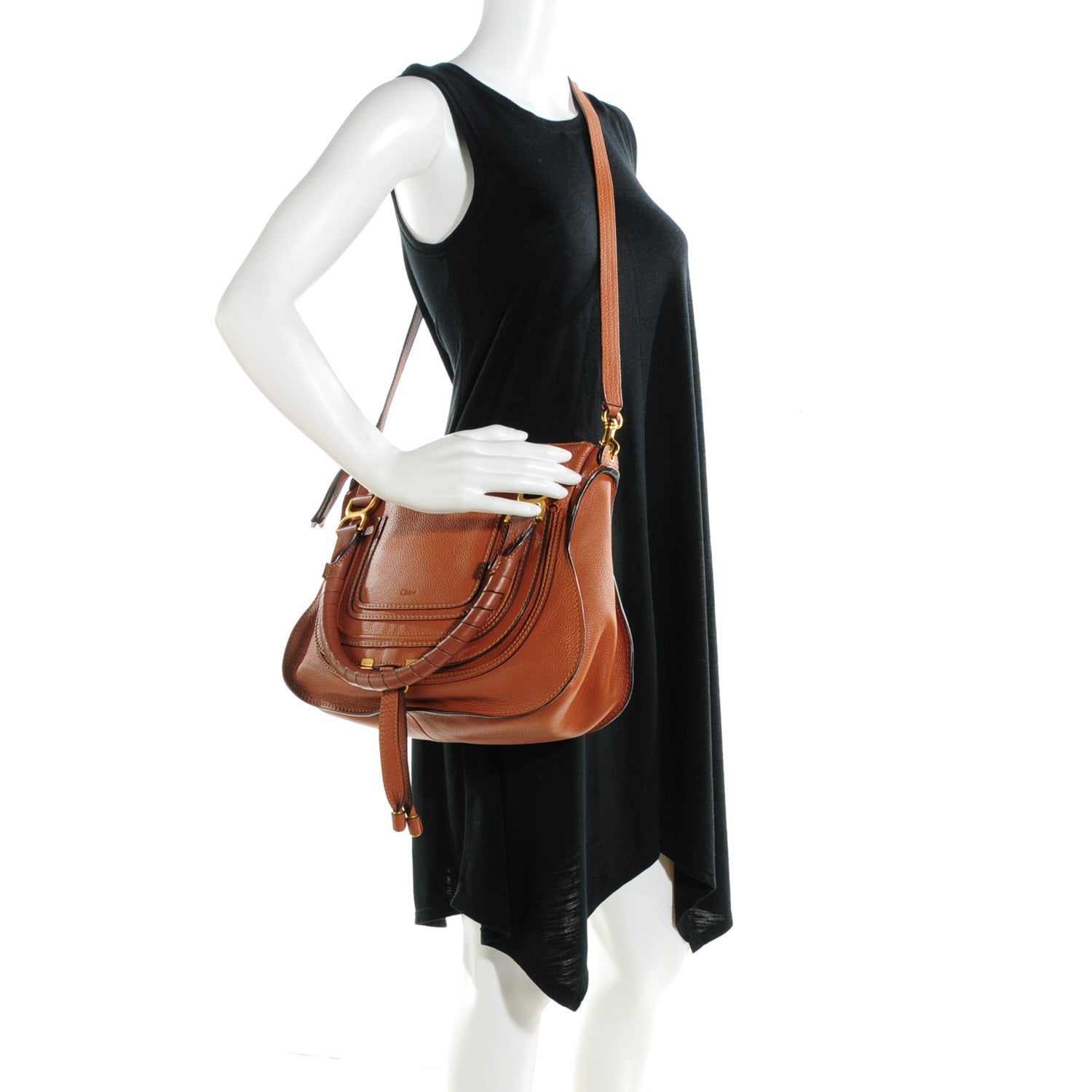Chloe Calfskin Medium Marcie Satchel Tan 2 of 8