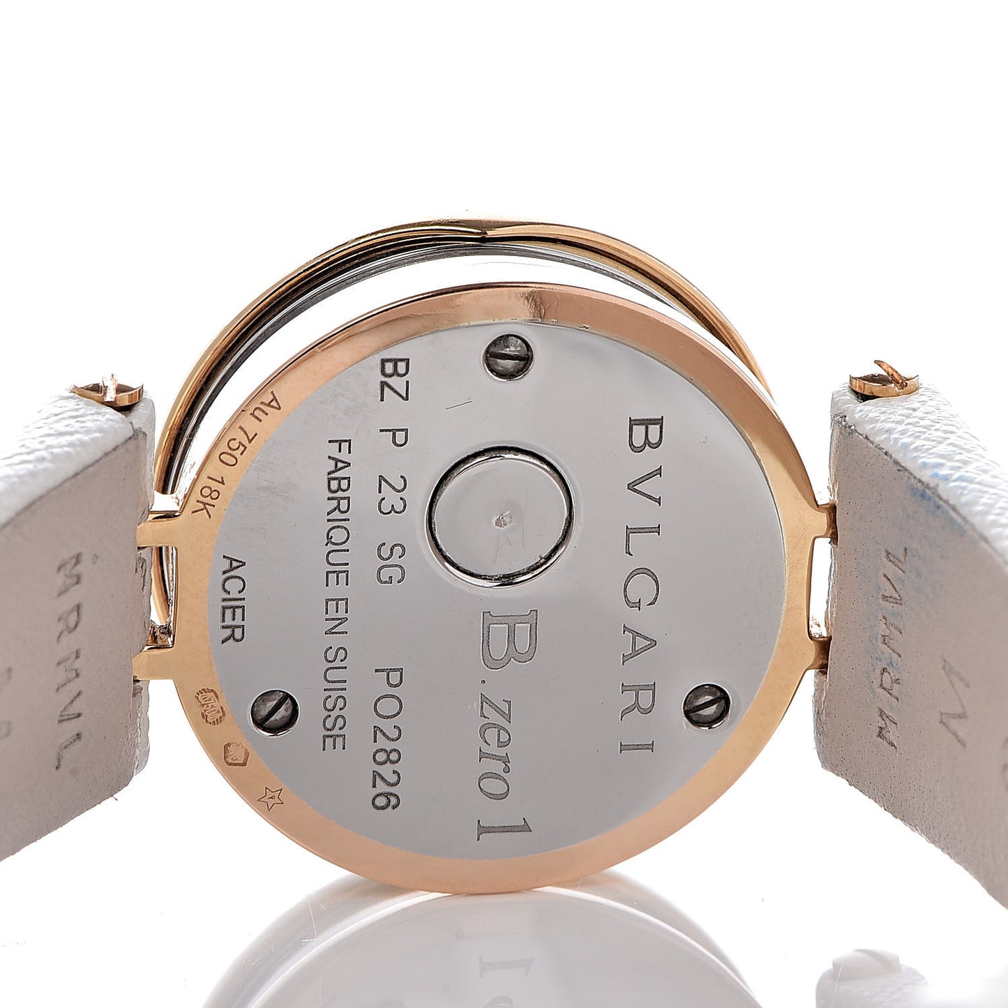 18K Rose Gold Calfskin Diamond Bezel 23mm B.Zero1 Quartz Watch