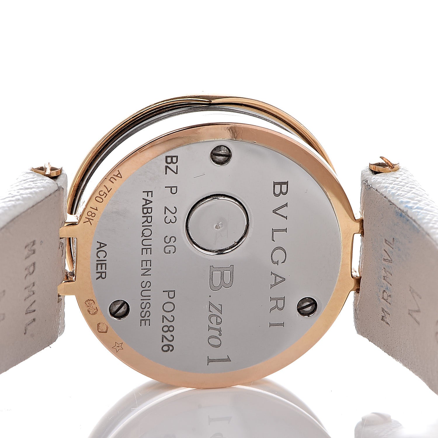 Bulgari 18K Rose Gold Calfskin Diamond Bezel 23mm B.Zero1 Quartz Watch 5 of 10
