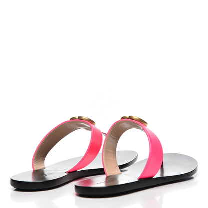 Gucci Calfskin GG Marmont Thong Sandals 40 Fuxia Fluo 4 of 10