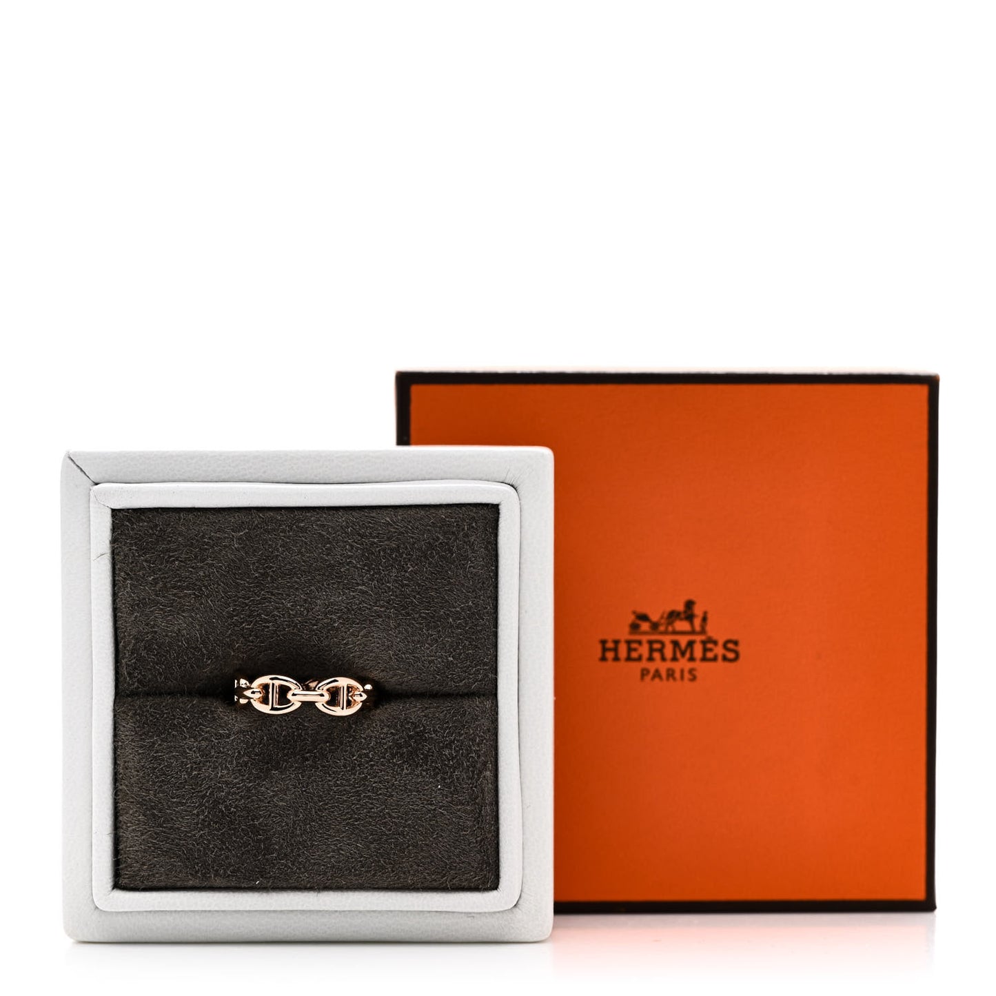 18K Rose Gold PM Chaine d'Ancre Enchainee Ring 52 6