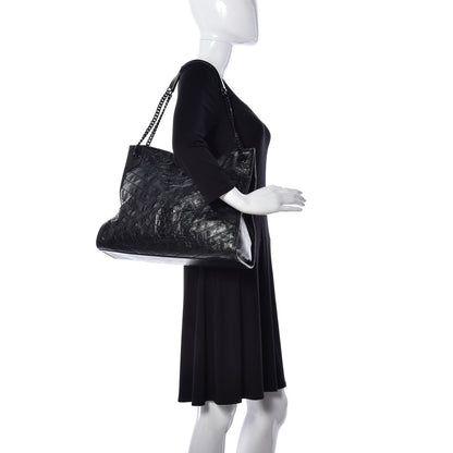 Saint Laurent Crinkled Calfskin Matelasse Monogram Large Niki Shopper Tote Black 2 of 8
