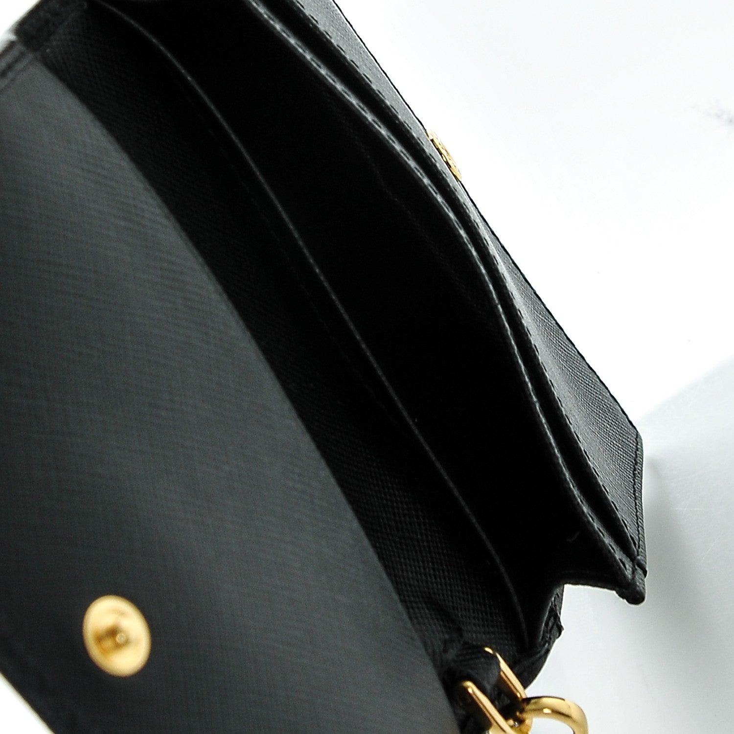 Prada Saffiano Metal Wristlet Card Holder Nero Black 5 of 6