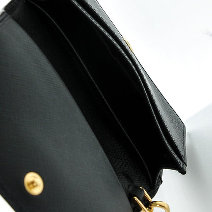 Prada Saffiano Metal Wristlet Card Holder Nero Black 5 of 6