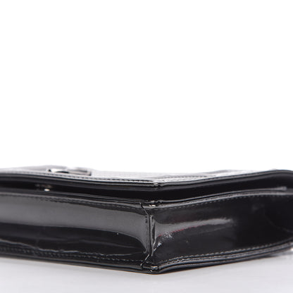 Christian Dior Metallic Patent Micro-Cannage Diorama Wallet on Chain Pouch Onyx Black 7 of 9