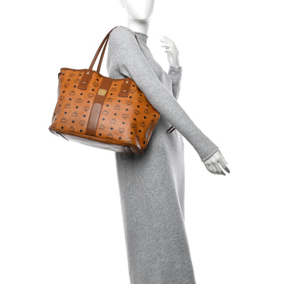 MCM Visetos Medium Liz Reversible Shopper Tote Cognac 2 of 18