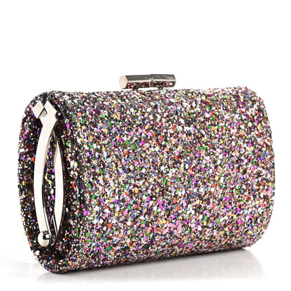Jimmy Choo Coarse Glitter Kiss Lock Clutch Bubblegum Mix 3 of 12