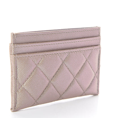 Chanel Iridescent Caviar Quilted Card Holder Beige 3 of 9