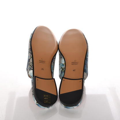 Gucci GG Supreme Monogram Blooms Womens Princetown Slippers 40 Beige Blue Navy Hibiscus Red 5 of 9