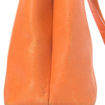 Chanel Caviar Embroidered Logo Shoulder Bag Orange 15 of 15