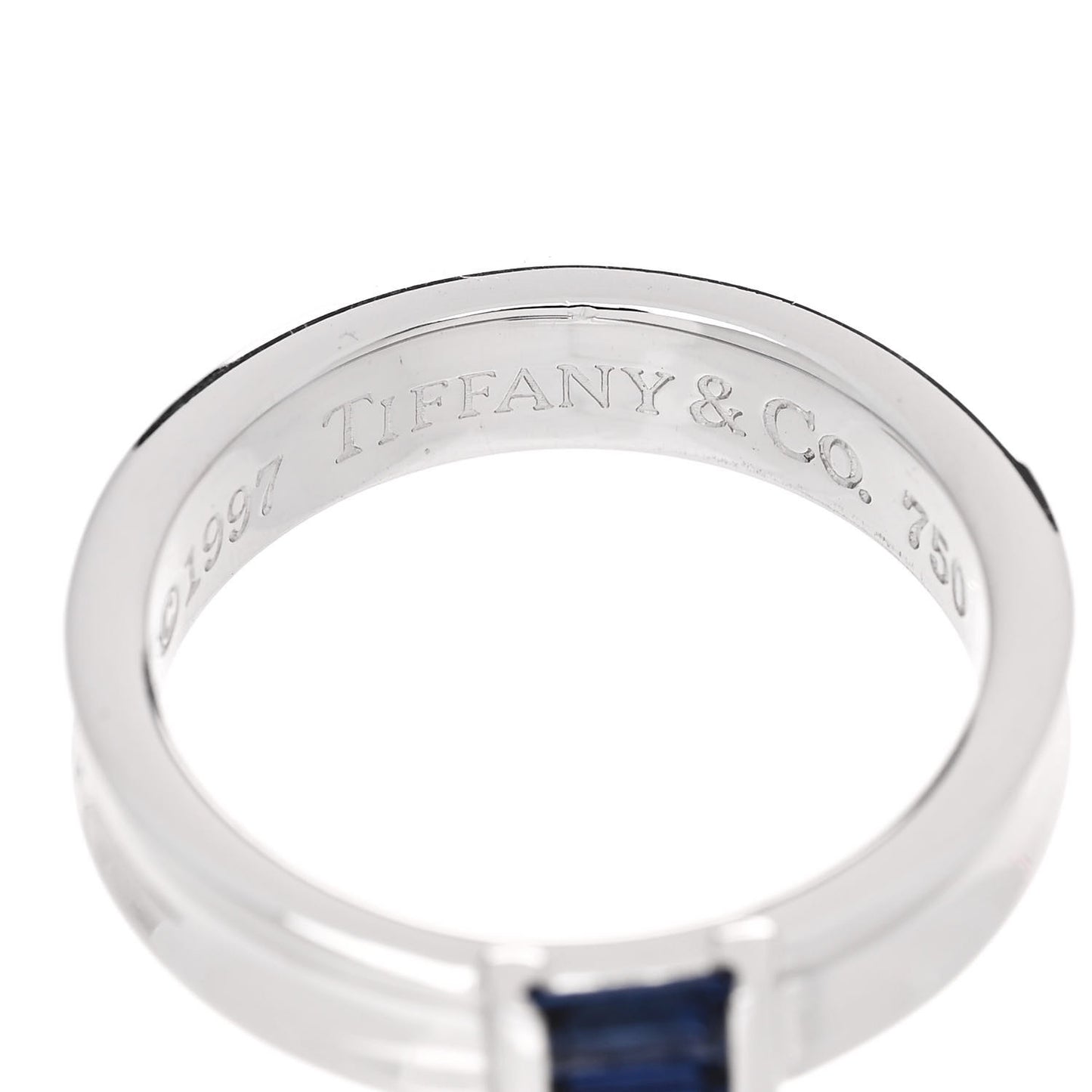 18K White Gold Blue Sapphire Stacking Ring 51 5.75