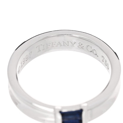 Tiffany 18K White Gold Blue Sapphire Stacking Ring 51 5.75 4 of 4