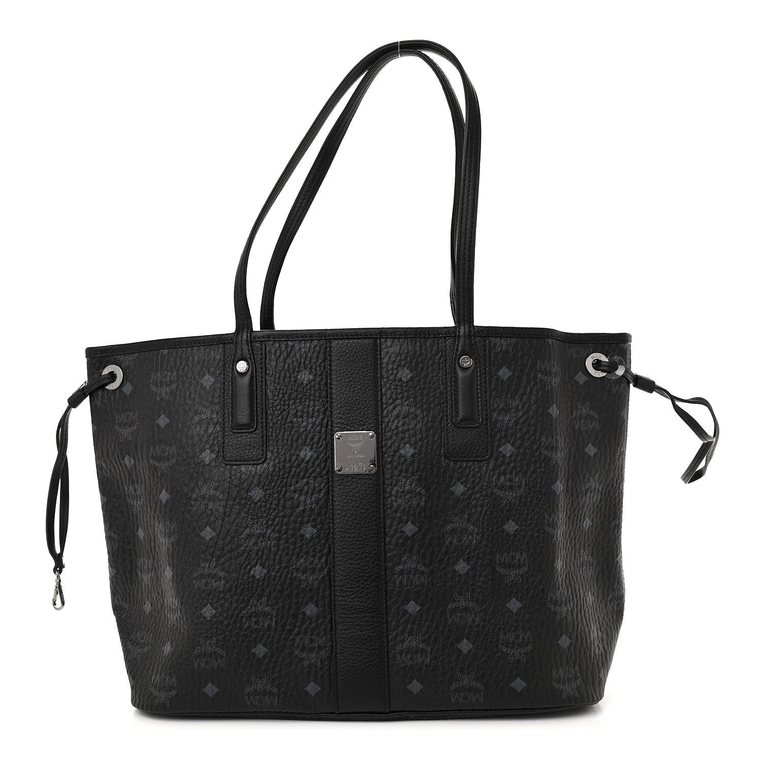 MCM Visetos Medium Liz Reversible Shopper Tote Black 2 of 16
